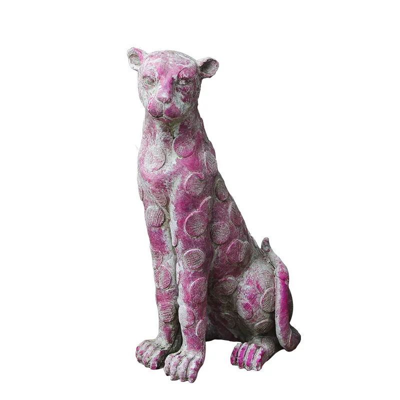 Animal Statue Ornaments Pink Painted Leopard Statuette Desk Decorative Crafts Resin Figurines Lawn Garden Decoration
Animal Statue Ornaments Pink Painted Leopard Statuette Desk Decorative Crafts Resin Figurines Lawn Garden Decoration