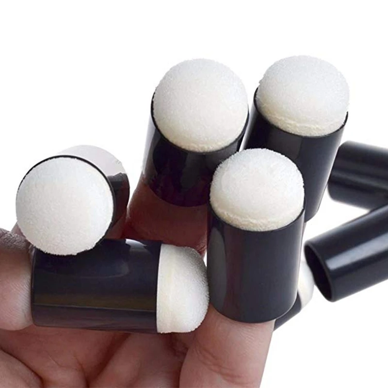 50Pcs Finger Sponge Dauber Painting Ink Pad Stamping Brush Craft Case Art Tools with Box Office School Drawing DIY | Канцтовары для