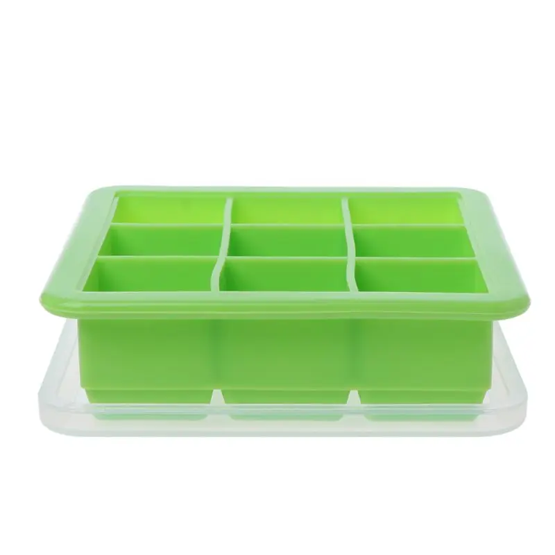 9 Grids Ice Cubes Tray Ice Cube Soft Silicone Mold Storage Containers Heat Cold Resistant Cookie Fondant Household Baking Tool
9 Grids Ice Cubes Tray Ice Cube Soft Silicone Mold Storage Containers Heat Cold Resistant Cookie Fondant Household Baking Tool