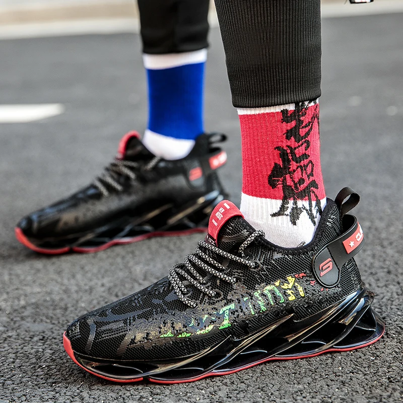 Men's Running Shoes Blade Sole Flying Woven Tide Shoes Spring Summer Wild Comfortable Height Increasing Cushioning Men Sneakers 
Men's Running Shoes Blade Sole Flying Woven Tide Shoes Spring Summer Wild Comfortable Height Increasing Cushioning Men Sneakers