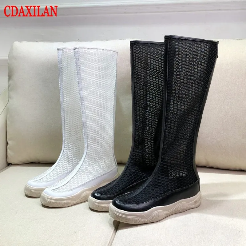 New arrivals boots women breathable fishnet a white mesh PU leather knee-high boot back zipper boots summer ladies shoes
New arrivals boots women breathable fishnet a white mesh PU leather knee-high boot back zipper boots summer ladies shoes