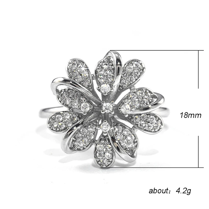 Fashion Silver Plated Flower Ring Micro Paved White CZ Stone Rings For Women Wedding Party Engagement Jewelry Gift B4M728
Fashion Silver Plated Flower Ring Micro Paved White CZ Stone Rings For Women Wedding Party Engagement Jewelry Gift B4M728