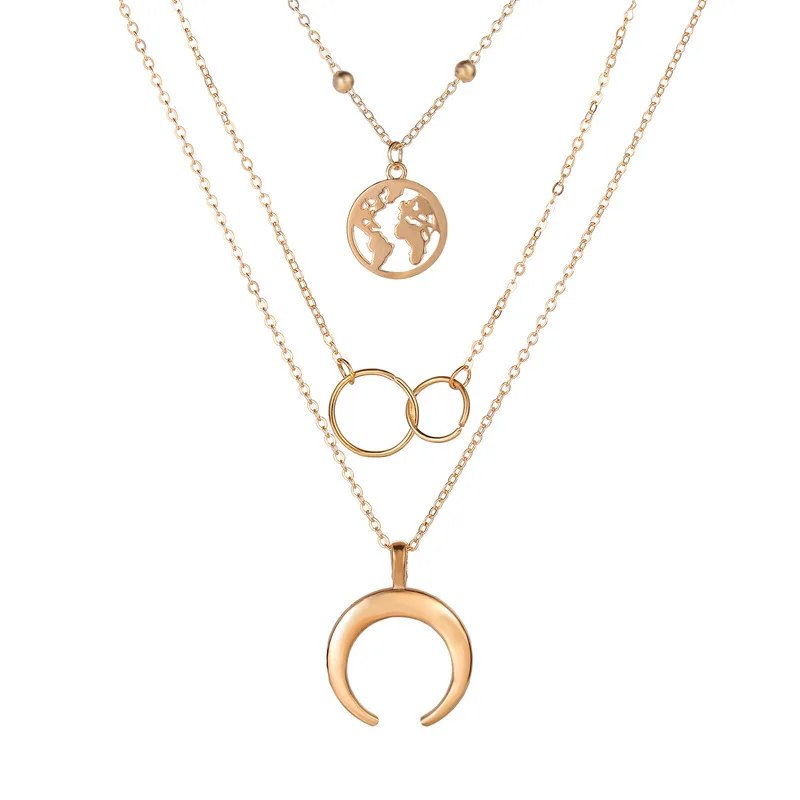 Bohemian Moon Circle Map Pendant Necklace for Women Earth Fashion Choker Multilayer Necklace Birthday Jewelry Gift
Bohemian Moon Circle Map Pendant Necklace for Women Earth Fashion Choker Multilayer Necklace Birthday Jewelry Gift