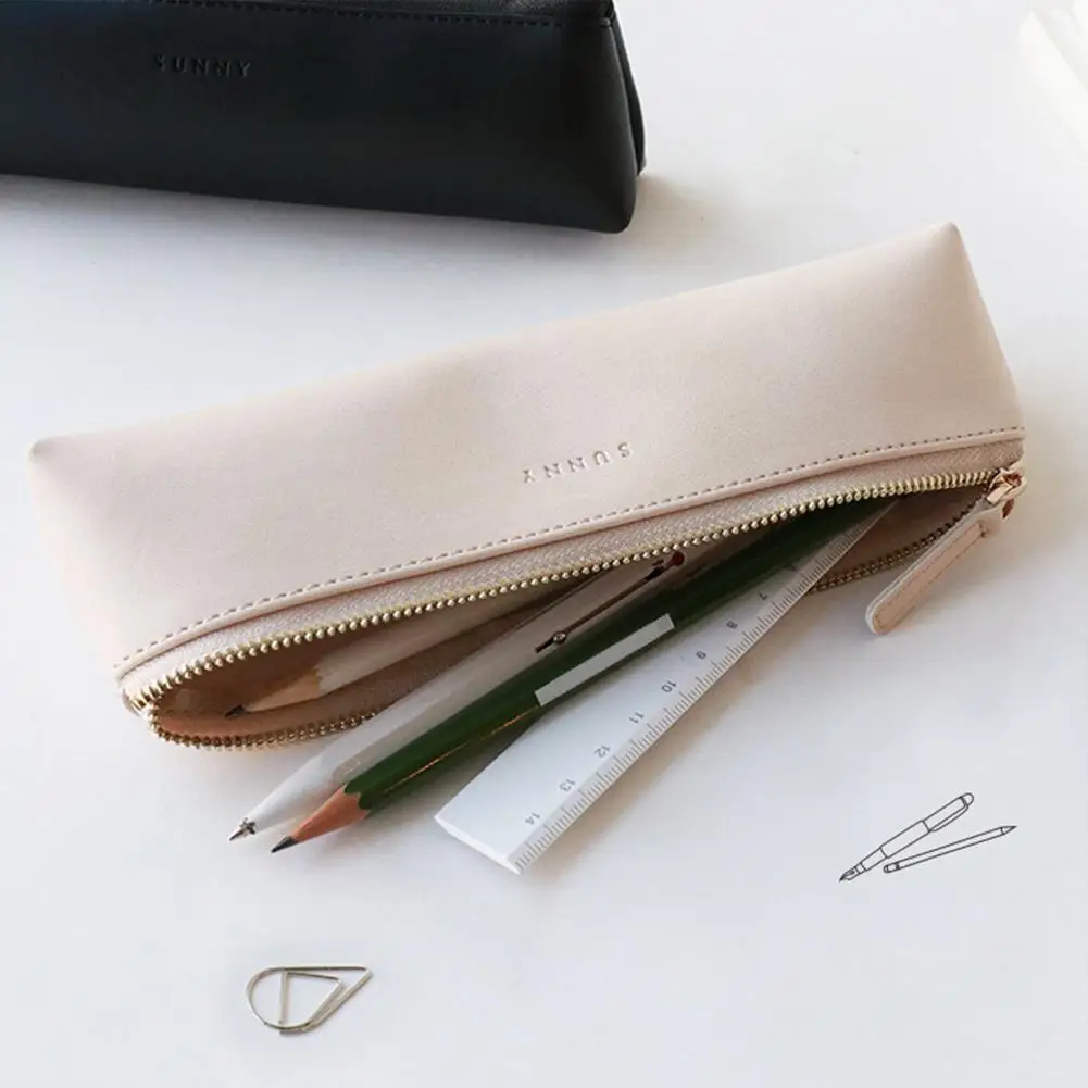 Простой винтажный Чехол для карандашей из искусственной кожи, портативный косметический чехол для офиса 
Простой винтажный Чехол для карандашей из искусственной кожи, портативный косметический чехол для офиса