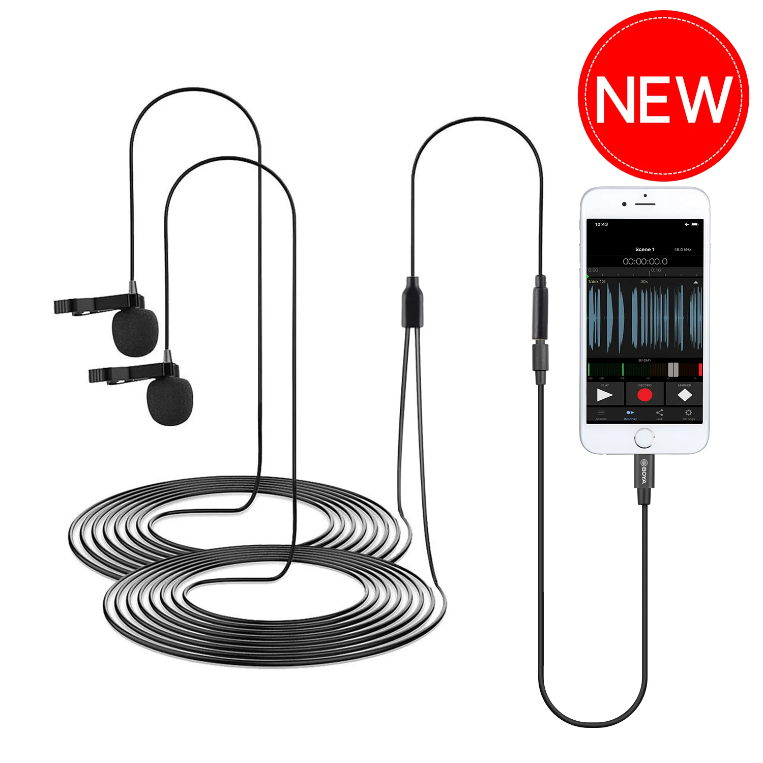 BOYA BY-M2D Digital Dual-Lavalier Microphone for iOS Devices iPhone iPad iPod Vlog Interview Shooting Youtube Live Stream
BOYA BY-M2D Digital Dual-Lavalier Microphone for iOS Devices iPhone iPad iPod Vlog Interview Shooting Youtube Live Stream