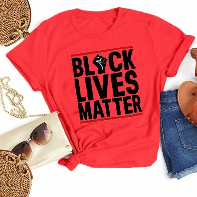 BLACK LIVES MATTER Print Women T Shirt Short Sleeve O Neck Loose Women Tshirt Ladies Fashion Tee Shirt Tops Clothes Mujer
BLACK LIVES MATTER Print Women T Shirt Short Sleeve O Neck Loose Women Tshirt Ladies Fashion Tee Shirt Tops Clothes Mujer