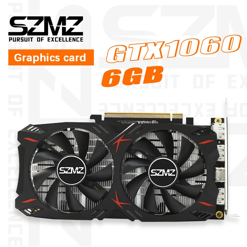 SZMZ видеокарта GTX1060 6 ГБ GPU 960 бит GDDR5 PCI-E3.0 для NVIDIA GeForce Games сильнее майнинга не Gtx 1050