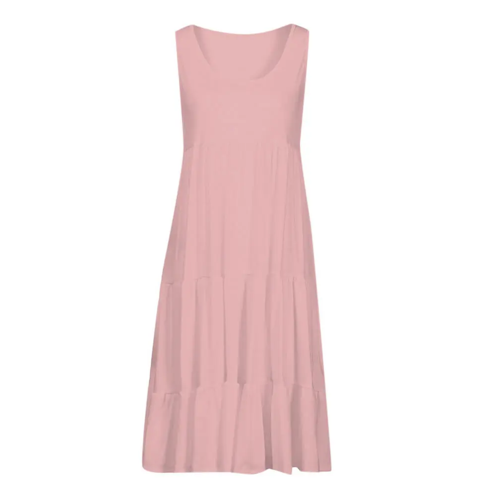 2021 Sleeveless Party Beach Dress For Women Solid Color O-Neck Summer Dress Ladies Loose Boho Dresses Roupa Feminina
2021 Sleeveless Party Beach Dress For Women Solid Color O-Neck Summer Dress Ladies Loose Boho Dresses Roupa Feminina