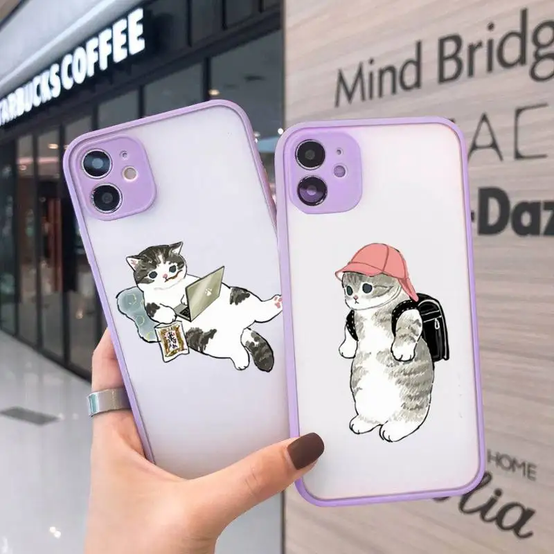 Funny Cartoon Cat Phone Case For iPhone 12 11 Mini Pro XR XS Max 7 8 Plus X Matte transparent Purple Back Cover
Funny Cartoon Cat Phone Case For iPhone 12 11 Mini Pro XR XS Max 7 8 Plus X Matte transparent Purple Back Cover
