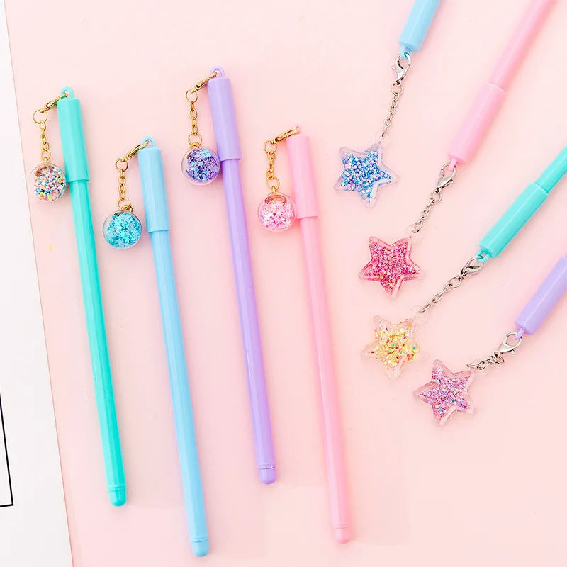 4pcs Crystal Star Wish Pendant Pen Ballpoint Black Color Gel Ink Pens for Writing Chain Diamond Decoration Office School F791
4pcs Crystal Star Wish Pendant Pen Ballpoint Black Color Gel Ink Pens for Writing Chain Diamond Decoration Office School F791