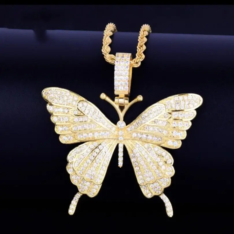 

Простое Ожерелье В Стиле Хип-хоп с подвеской в виде бабочки с животным из циркония для мужчин и женщин ювелирные изделия в стиле панк-рок