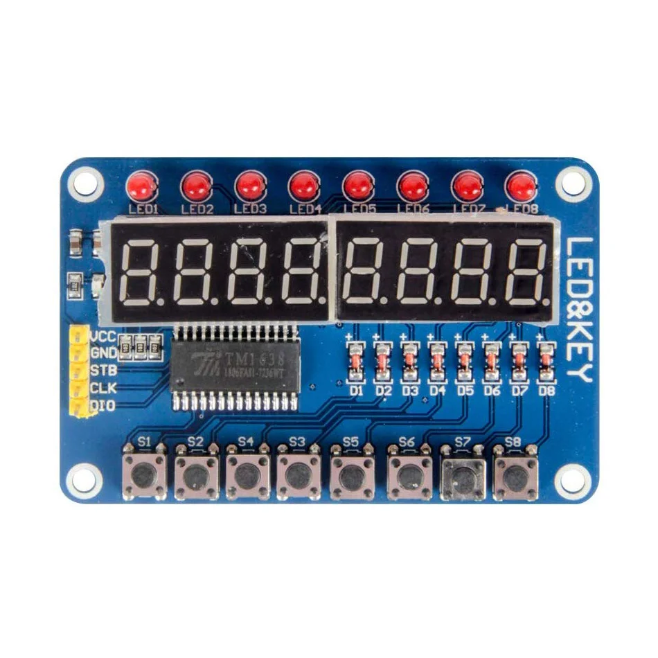 TM1638 Key Digital Tube Key Digital Tube LED Display Module Key LED Display Module for DIY Project
TM1638 Key Digital Tube Key Digital Tube LED Display Module Key LED Display Module for DIY Project