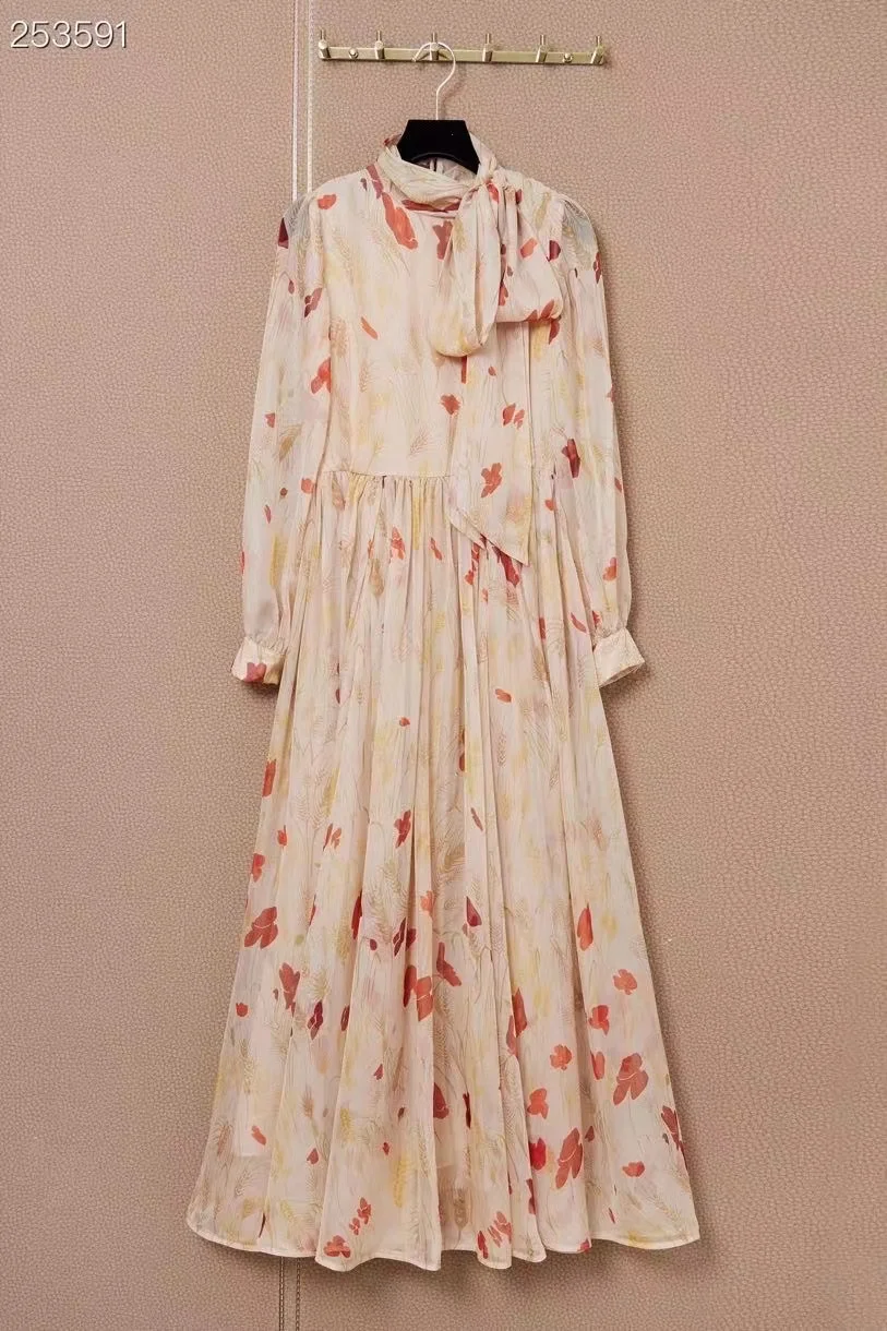 Fyion Fashion Runway Long Sleeve Dresses Women Elegant Party Flowers Print Empire Holiday Long Dress
Fyion Fashion Runway Long Sleeve Dresses Women Elegant Party Flowers Print Empire Holiday Long Dress