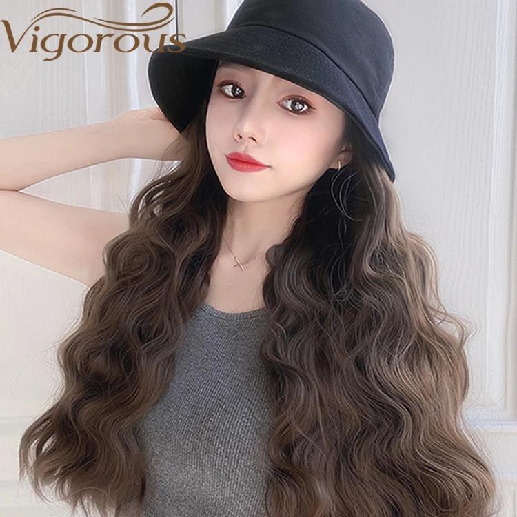 Vigorous Long Wavy Synthetic Hat Wig For Women Natural Hair Connection With Black Beige Fisherman Hat Detachable Daily Use
Vigorous Long Wavy Synthetic Hat Wig For Women Natural Hair Connection With Black Beige Fisherman Hat Detachable Daily Use
