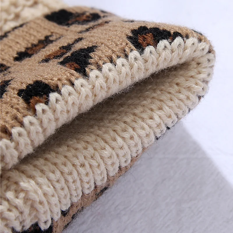 Winter Leopard Flanging Knitting Hat Crochet Warm Hat Unisex Hat Outdoor Wool Hat High Quality Windproof And Cold-proof Hat
Winter Leopard Flanging Knitting Hat Crochet Warm Hat Unisex Hat Outdoor Wool Hat High Quality Windproof And Cold-proof Hat