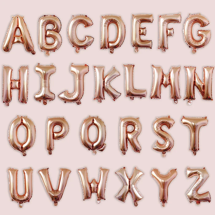 16inch rose gold silver A-Z letter alphabet foil balloons wedding event christmas halloween festival birthday party B12-51
16inch rose gold silver A-Z letter alphabet foil balloons wedding event christmas halloween festival birthday party B12-51