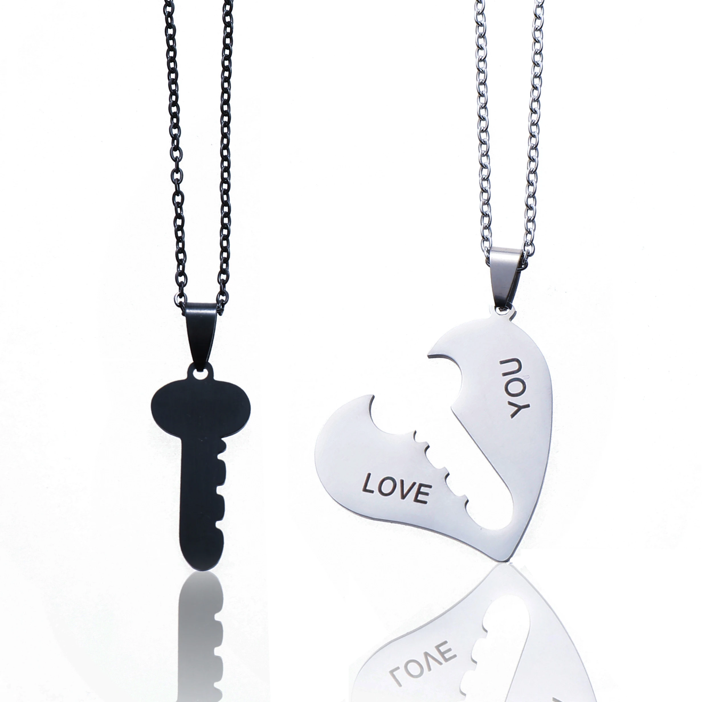 2Pcs/Set Couple Matching Puzzle Heart Key Stainless Steel Necklace Personality Couples lover Heart Pendant For Her And Him Gift
2Pcs/Set Couple Matching Puzzle Heart Key Stainless Steel Necklace Personality Couples lover Heart Pendant For Her And Him Gift