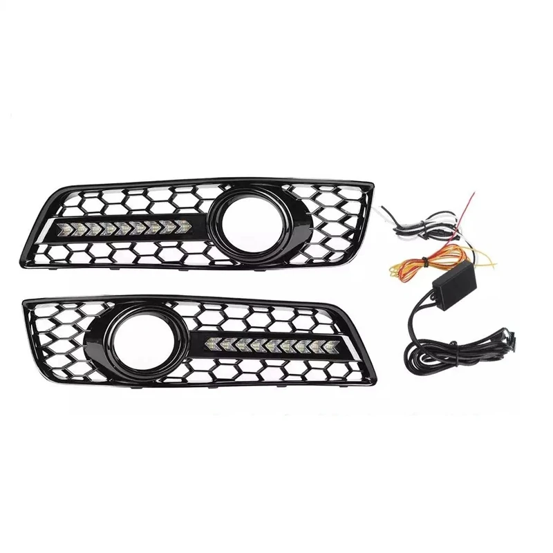 NEW-A Pair Honeycomb Bumper Fog Light Grill Grille with LED DRL for - A3 8P 2009-2013 8P0807682D 8P0807681D 
NEW-A Pair Honeycomb Bumper Fog Light Grill Grille with LED DRL for - A3 8P 2009-2013 8P0807682D 8P0807681D
