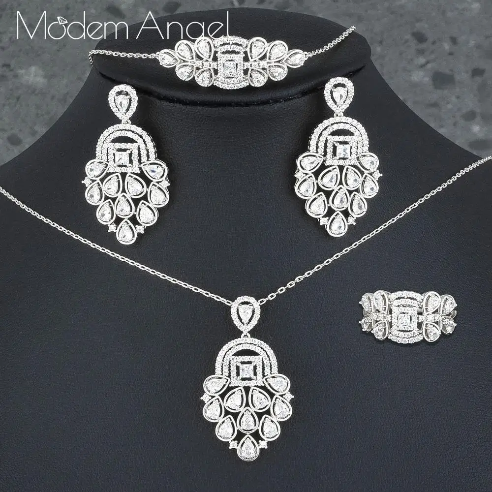 ModemAngel Luxury Special Design Nigerian 4PCS Necklace Bracelet Earring Ring Set Women Wedding Indian Dubai Bridal Jewelry Set
ModemAngel Luxury Special Design Nigerian 4PCS Necklace Bracelet Earring Ring Set Women Wedding Indian Dubai Bridal Jewelry Set