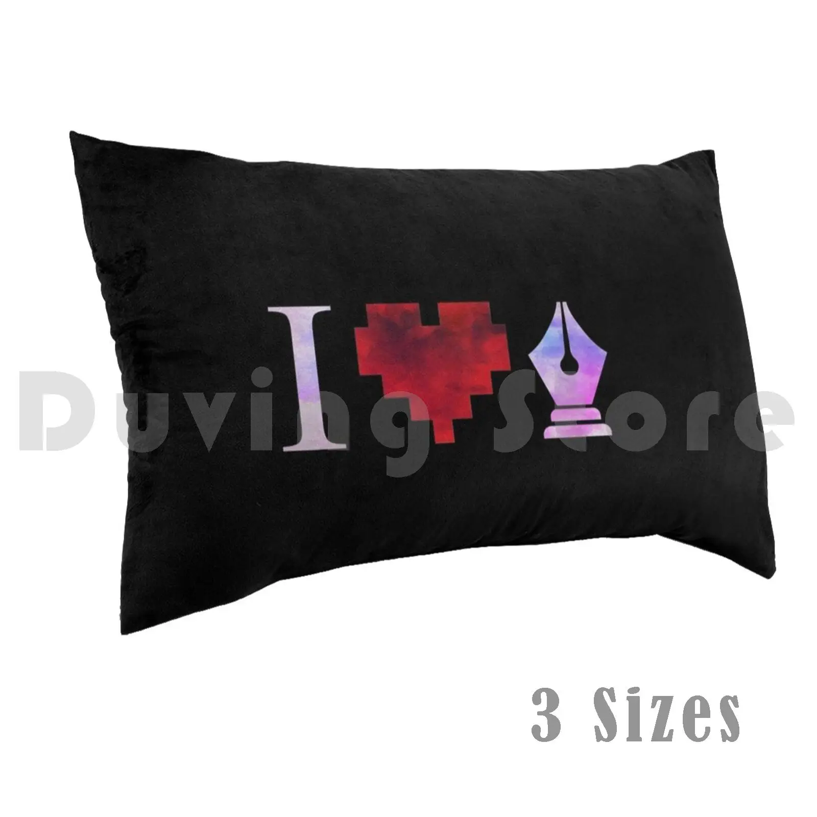 Pillow Case Graphic Designer Concept With Red Pixelated Heart And A Pen Tool With Watercolor Effect. Anti-Slip Floor Mats 
Pillow Case Graphic Designer Concept With Red Pixelated Heart And A Pen Tool With Watercolor Effect. Anti-Slip Floor Mats