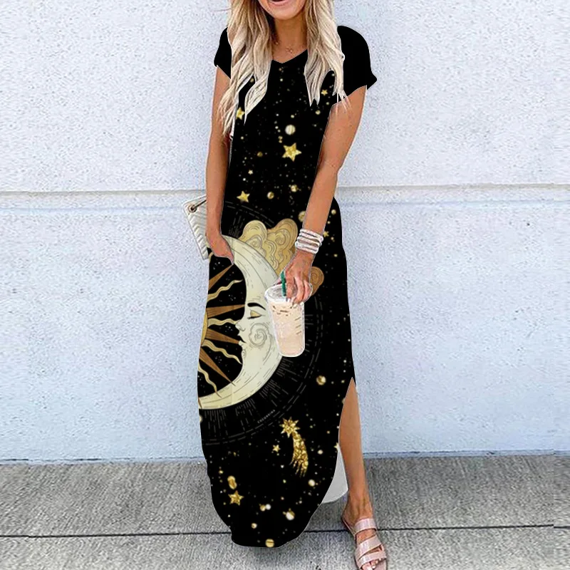 WAYOFLOVE Black 3D Butterfly Print Short Sleeve Dress 2021 Summer Beach Casual Split Dresses Woman Elegant Girl Long Dress Women
WAYOFLOVE Black 3D Butterfly Print Short Sleeve Dress 2021 Summer Beach Casual Split Dresses Woman Elegant Girl Long Dress Women