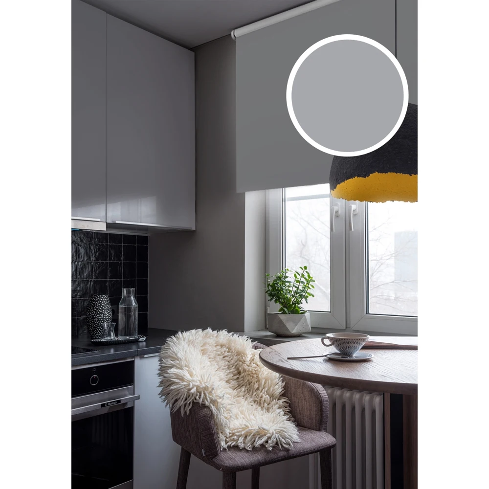 Рулонная штора Эскар Blackout LUX Графит| доставка из РФ |73х170|83х170|90х170|98х170|115х170 см