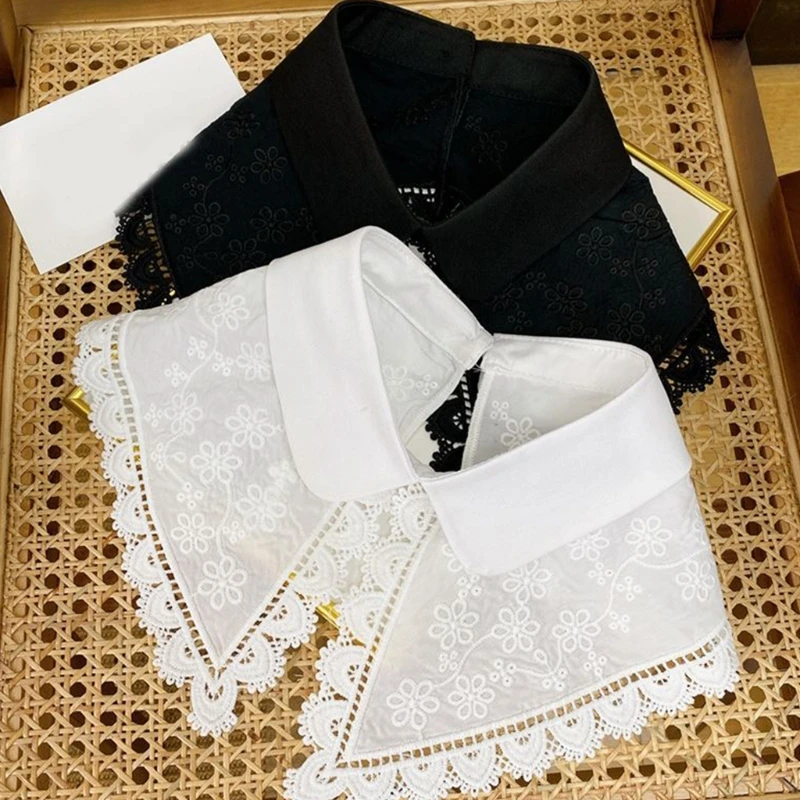 Solid Color Decorative Fake Collar Shawl Hollow Out Lace Trim Lapel Half Shirt XX9D
Solid Color Decorative Fake Collar Shawl Hollow Out Lace Trim Lapel Half Shirt XX9D