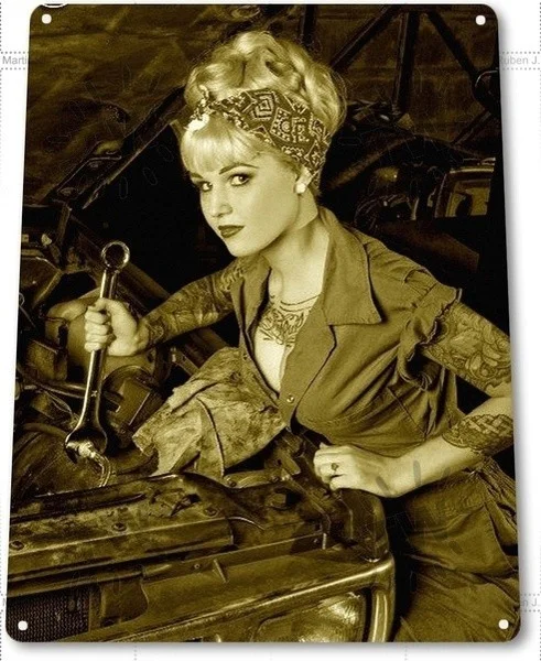Retro tin paintings TIN SIGN: Pi-up Tin Metal Sign Pin-up Girl Auto Garage Pin-up Decor
Retro tin paintings TIN SIGN: Pi-up Tin Metal Sign Pin-up Girl Auto Garage Pin-up Decor