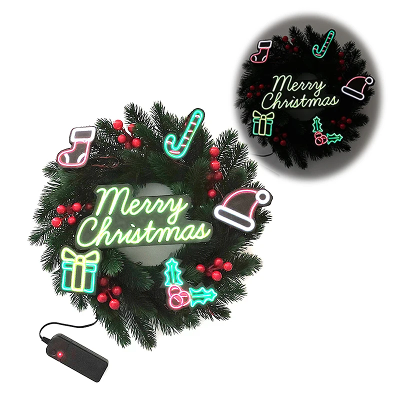 Glowing Christmas Wreath Artificial Christmas Garland Hanging Ornaments Front Door Wall Decorations Merry Christmas Wreath
Glowing Christmas Wreath Artificial Christmas Garland Hanging Ornaments Front Door Wall Decorations Merry Christmas Wreath