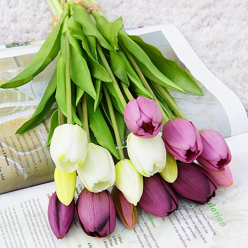 5Pcs/bunch Real touch soft silicone Artificial tulips Flower for home wedding decoration Fake bridal hand flowers flores tulip
5Pcs/bunch Real touch soft silicone Artificial tulips Flower for home wedding decoration Fake bridal hand flowers flores tulip