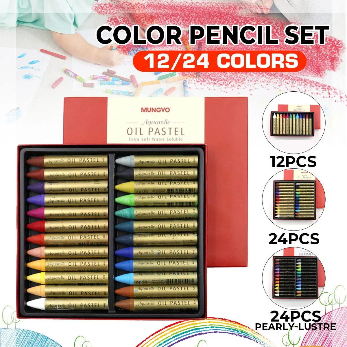 12/24 Colors Professional Crayon Set Pearlescent Colorful Painting Oil Pastel Stick Soft Crayons Stationery Supplies Kids Gift 
12/24 Colors Professional Crayon Set Pearlescent Colorful Painting Oil Pastel Stick Soft Crayons Stationery Supplies Kids Gift