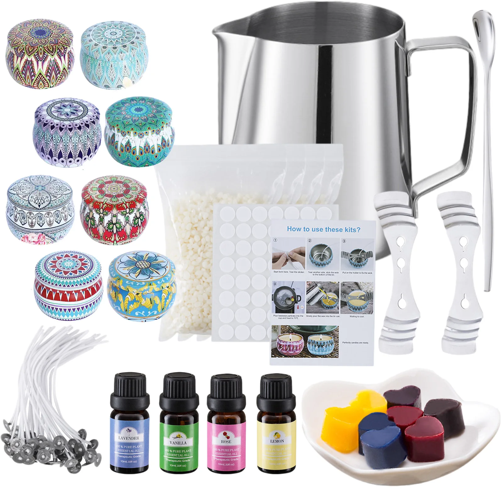 For Beginners Professional DIY Candle Making Kit Scented Complete Craft Tools Heating Cup Easy Use Tins Portable Accessories
For Beginners Professional DIY Candle Making Kit Scented Complete Craft Tools Heating Cup Easy Use Tins Portable Accessories