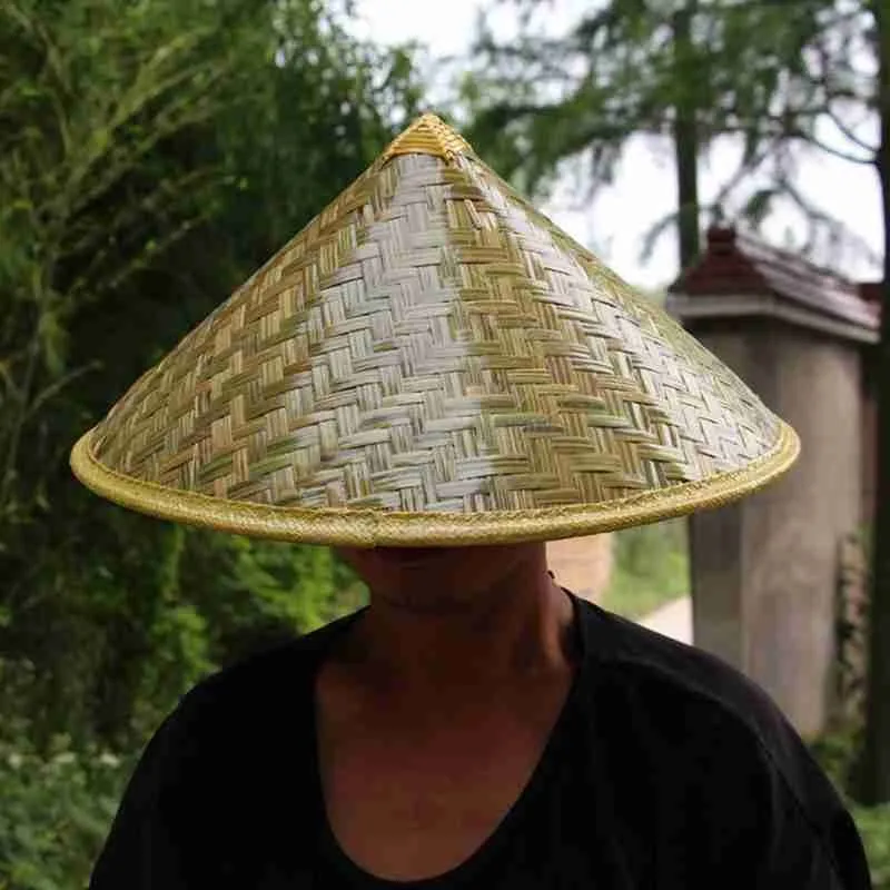 Бамбуковая Шляпа в китайском стиле плетеная Соломенная Панама ручной работы