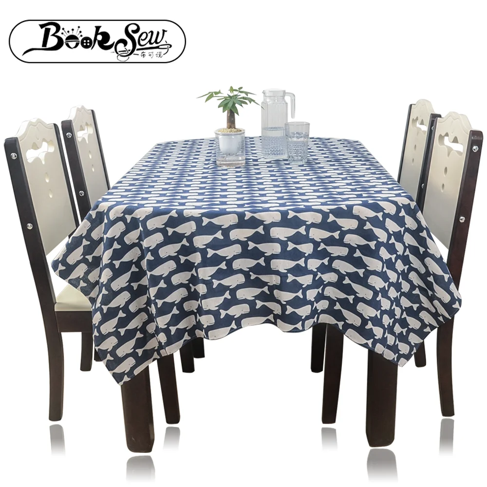 

Booksew Thick Rectangular Cotton Linen Tablecloth Animal Design Decoration Wedding Mantel Oval Dining Tea Table Cloth Cover