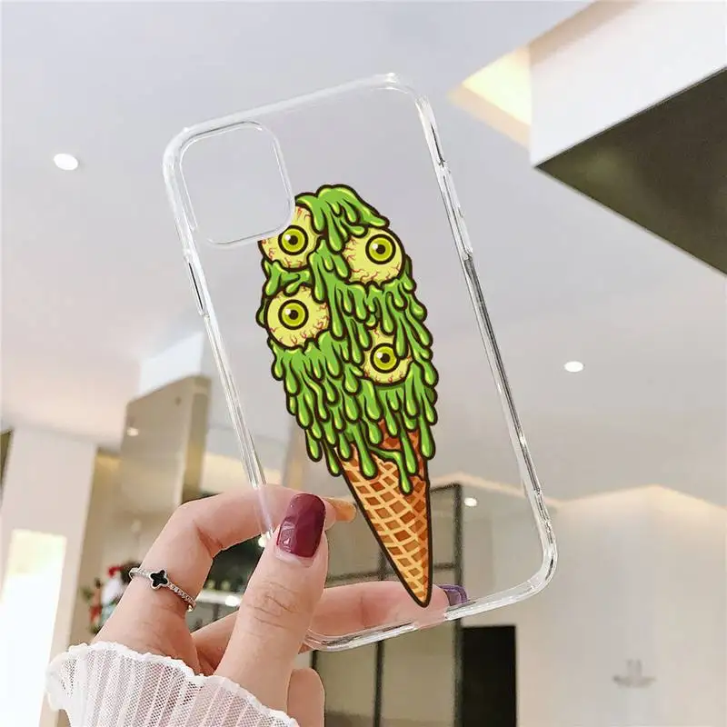 Funny horror cute ice cream Phone Case Transparent for iPhone 6 7 8 11 12 s mini pro X XS XR MAX Plus SE cover funda
Funny horror cute ice cream Phone Case Transparent for iPhone 6 7 8 11 12 s mini pro X XS XR MAX Plus SE cover funda