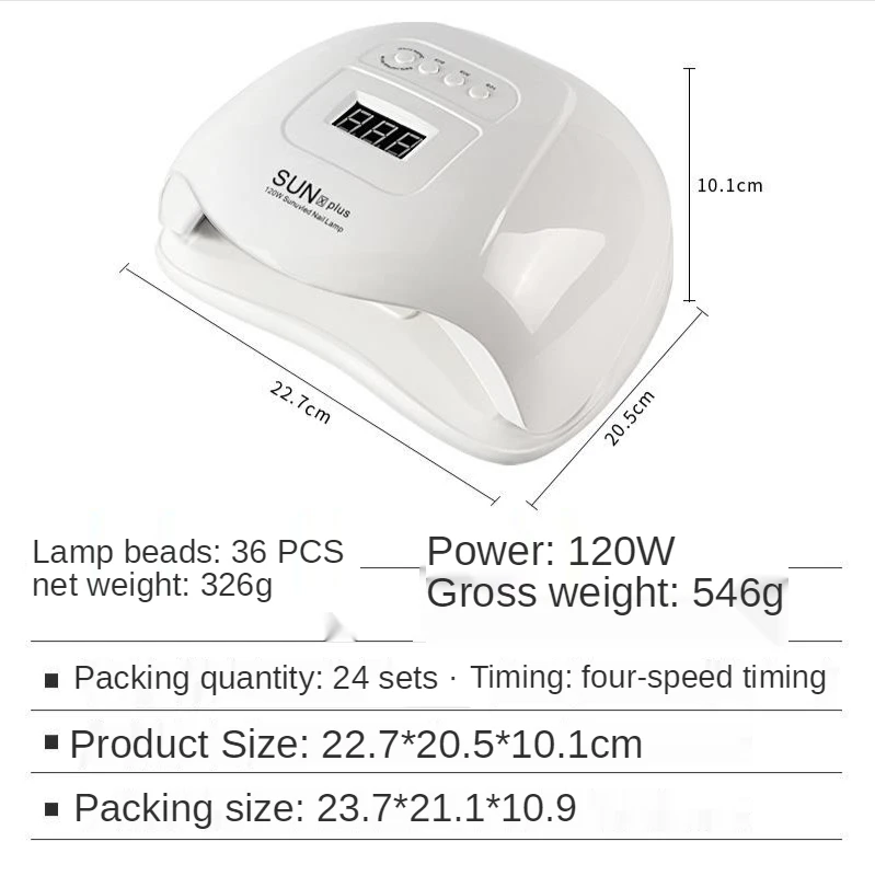 SUNX5 Plus 120W LED Lamp Nail Dryer 36 LEDs UV Ice Lamp for Drying Gel Polish 10/30/60/99s Timer Auto Sensor Manicure Tools
SUNX5 Plus 120W LED Lamp Nail Dryer 36 LEDs UV Ice Lamp for Drying Gel Polish 10/30/60/99s Timer Auto Sensor Manicure Tools