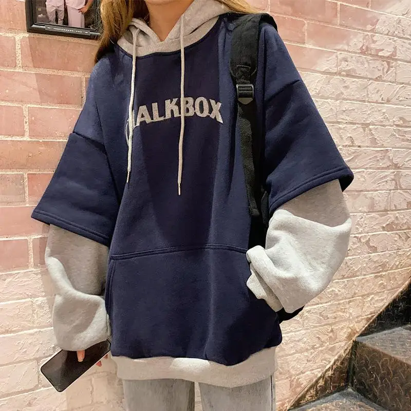 QWEEK Korean Style Kawaii Hoodies Women Patchwork Embroidery Letter Print Sweatshirt Thicken Long Sleeve Warm Pullovers Students
QWEEK Korean Style Kawaii Hoodies Women Patchwork Embroidery Letter Print Sweatshirt Thicken Long Sleeve Warm Pullovers Students
