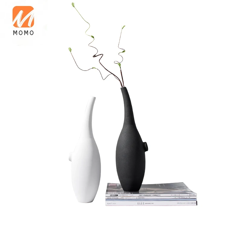 Modern Minimalist Black and White Stoneware Vase Ceramic Matte White Minimalist Model Room Soft Decoration Flower Decoration TZ
Modern Minimalist Black and White Stoneware Vase Ceramic Matte White Minimalist Model Room Soft Decoration Flower Decoration TZ
