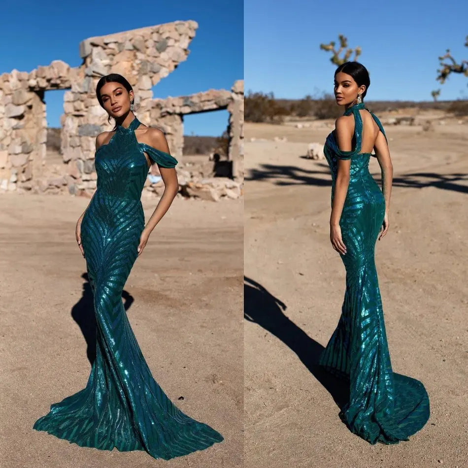 2020 Dark Green Special Occasion Dresses Lace Sequins Halter Mermaid Evening Dress Custom Made Sexy Prom Gowns
2020 Dark Green Special Occasion Dresses Lace Sequins Halter Mermaid Evening Dress Custom Made Sexy Prom Gowns