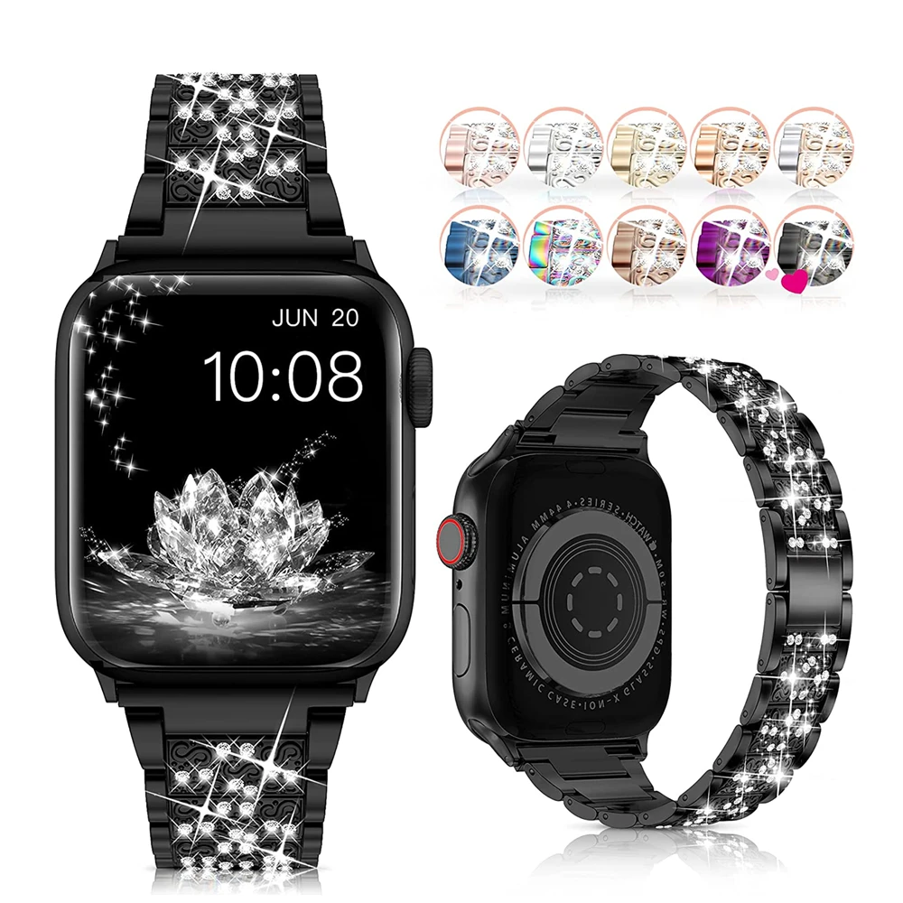 Band for Apple Watch Diamond Rhinestone Stainless Steel Wristband Strap 38mm 40mm 42mm 44mm Bracelet iWatch SE 6 5 4 3 2 1 Bands
Band for Apple Watch Diamond Rhinestone Stainless Steel Wristband Strap 38mm 40mm 42mm 44mm Bracelet iWatch SE 6 5 4 3 2 1 Bands