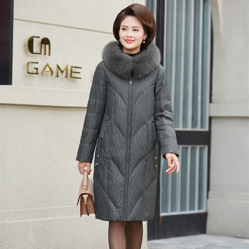 Large Real Raccoon fox Fur Collar hooded Down Jacket Women's X-Long grey Duck Feather Coat Windproof Waterproof Function
Large Real Raccoon fox Fur Collar hooded Down Jacket Women's X-Long grey Duck Feather Coat Windproof Waterproof Function