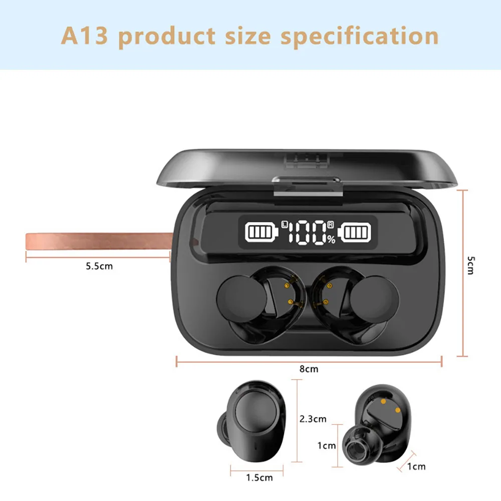 TWS Bluetooth Wireless Headphone 9D Stereo Sports Bluetooth V5.1 Earphones LED Waterproof Earbuds Headsets with Dual Microphone
TWS Bluetooth Wireless Headphone 9D Stereo Sports Bluetooth V5.1 Earphones LED Waterproof Earbuds Headsets with Dual Microphone