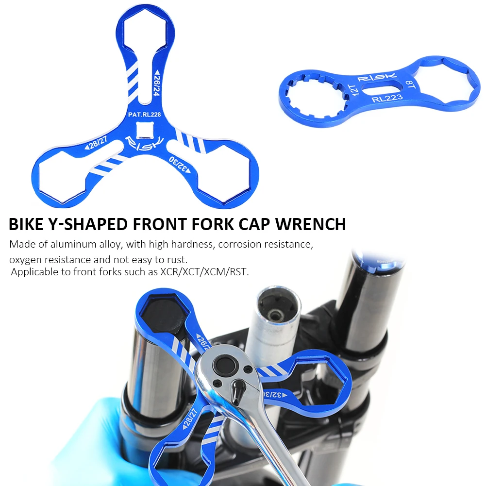 Bike Y-Shaped Front Fork Cap Wrench Alloy Bicycle Cap Removal Installation Wrench Front Fork Repair Tool for XCR/XCT/XCM/RST
Bike Y-Shaped Front Fork Cap Wrench Alloy Bicycle Cap Removal Installation Wrench Front Fork Repair Tool for XCR/XCT/XCM/RST