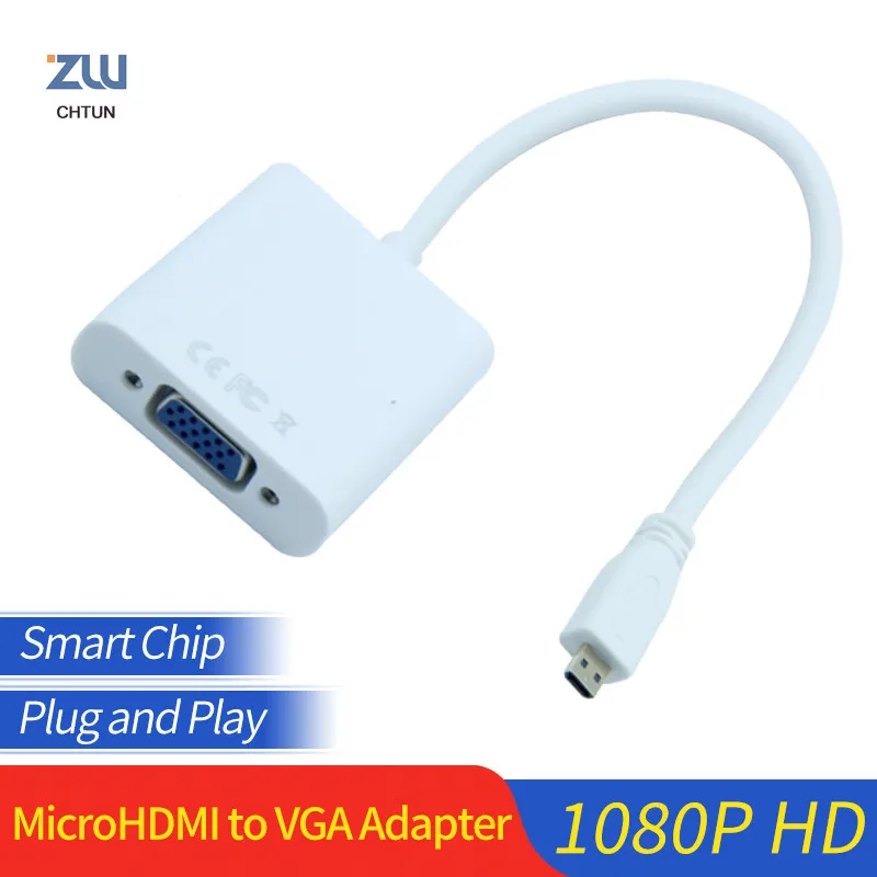 Преобразователь Micro HDMI в VGA переходник штырь гнездо 1080P для ПК HDTV XBOX камеры