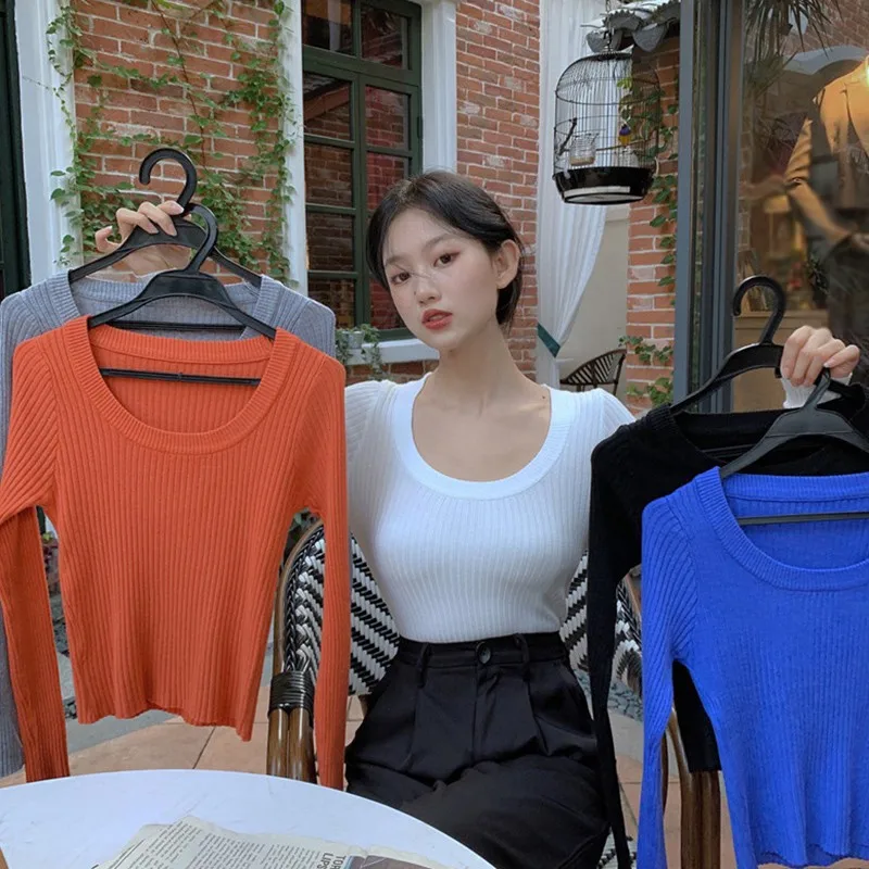Women Sweater Pullover Autumn Winter Solid Color Long Sleeve Knitted Tops Female Bottoming Slim Sweater Jumper
Women Sweater Pullover Autumn Winter Solid Color Long Sleeve Knitted Tops Female Bottoming Slim Sweater Jumper