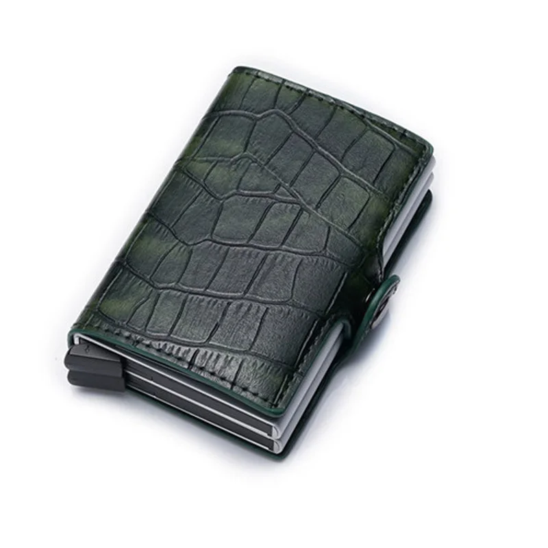 BISI GORO Anti ID Credit Card Holder Rfid Blocking Leather Cardholder Security Aluminum Double Box Wallet Creditcard Case | Багаж и сумки