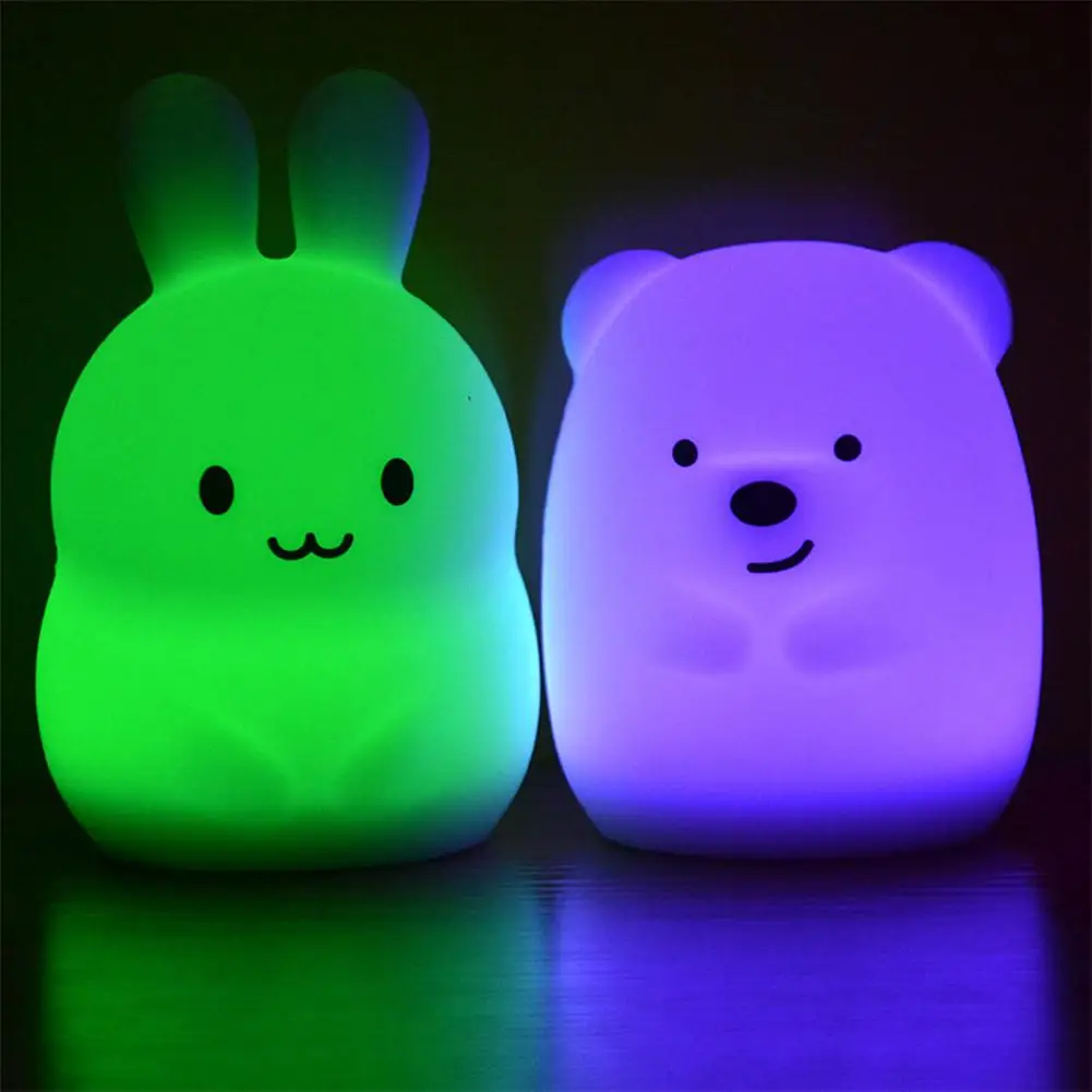 LED Night Light Touch Sensor Remote Control 7Colors Dimming Timer USB Rechargeable Silicone Bunny Lamp for Children Baby
LED Night Light Touch Sensor Remote Control 7Colors Dimming Timer USB Rechargeable Silicone Bunny Lamp for Children Baby
