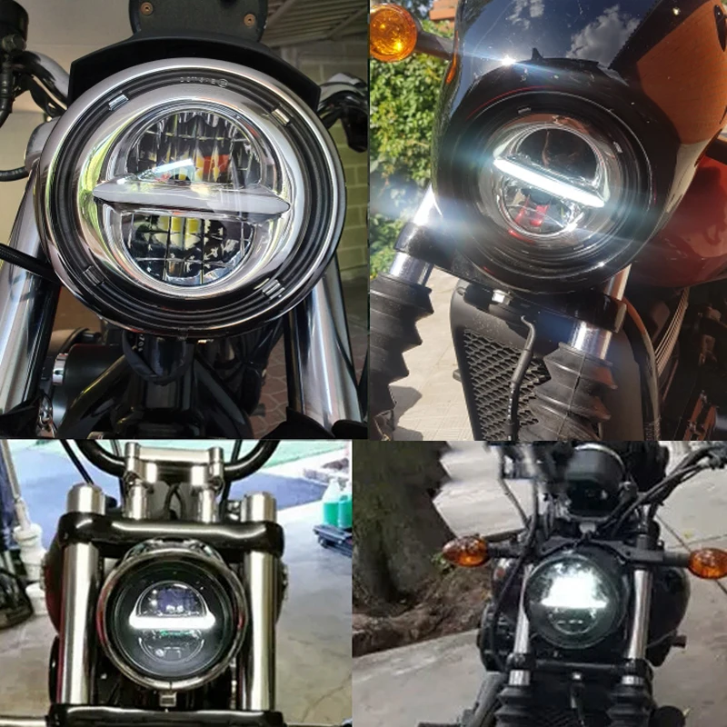 5.75'' 50W LED Headlight For Sportster Motorcycle 5-3/4" Motorbike Headlamp White DRL Yellow Turn signal lights for Cafe Racer.
5.75'' 50W LED Headlight For Sportster Motorcycle 5-3/4" Motorbike Headlamp White DRL Yellow Turn signal lights for Cafe Racer.