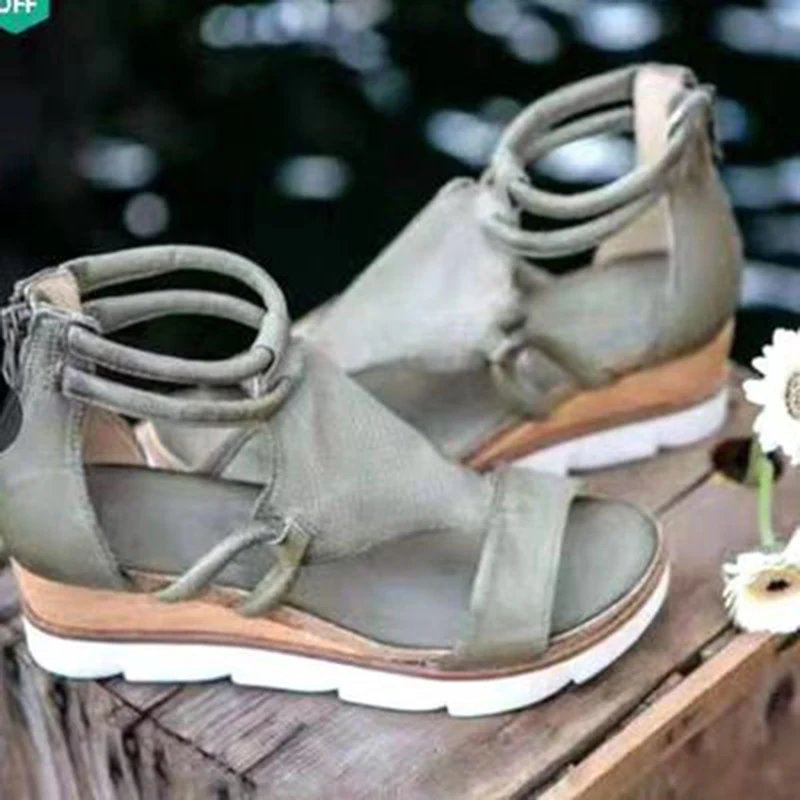 New Womens Sandals Vintage Mid Heels Women Wedge Shoes Fashion Zipper Ladies Sandals Open Toe Casual Summer Sandals For Women
New Womens Sandals Vintage Mid Heels Women Wedge Shoes Fashion Zipper Ladies Sandals Open Toe Casual Summer Sandals For Women