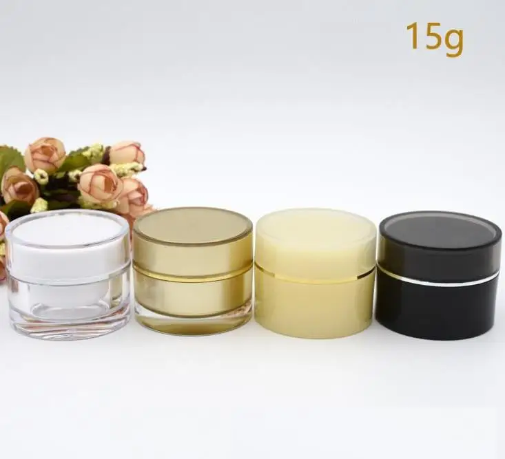 15g Black White Gold Round Acrylic Cosmetic Jar Cream Jar Empty Cosmetic Box Cosmetic Container Black Lotion Bottles SN1209
15g Black White Gold Round Acrylic Cosmetic Jar Cream Jar Empty Cosmetic Box Cosmetic Container Black Lotion Bottles SN1209
